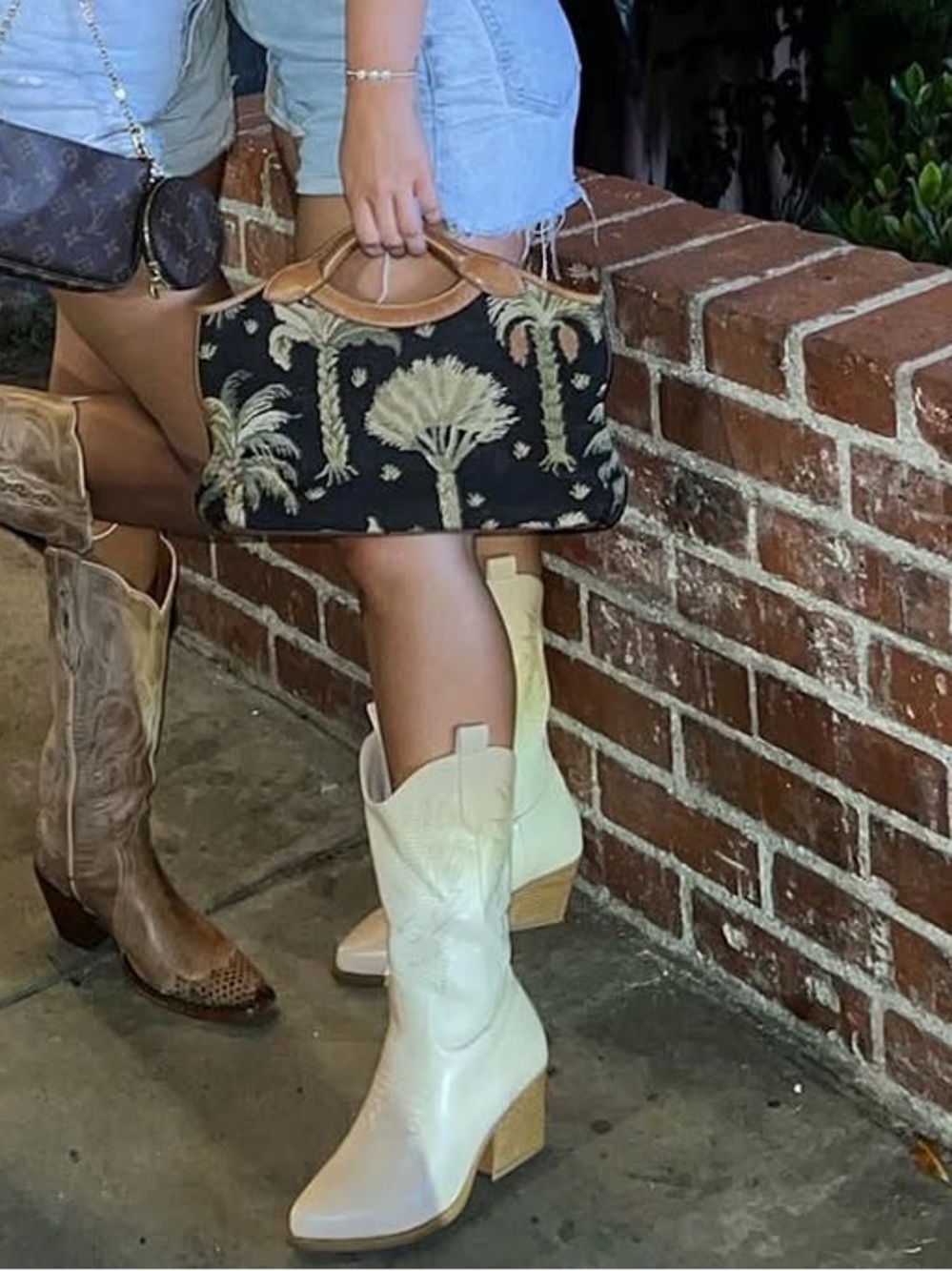Cream cowboy boots